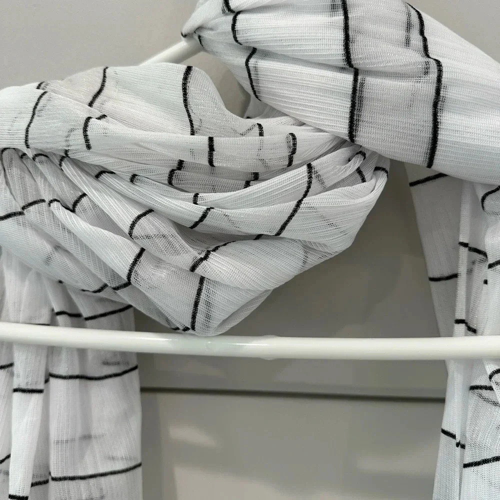 Lovely Airy‎ Scarf With Lace Fringe 44” x 38”